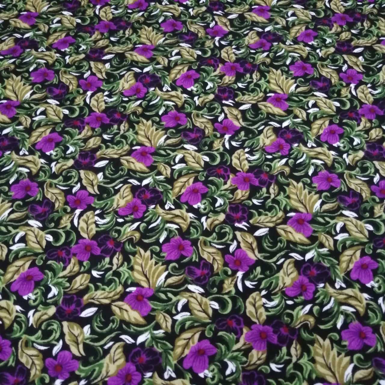 Yapraklar Divitin Pazen Kumaş mor