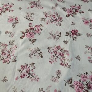 Dallı Güller Poplin Kumaş pudra