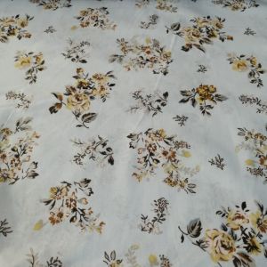 Dallı Güller Poplin Kumaş sarı