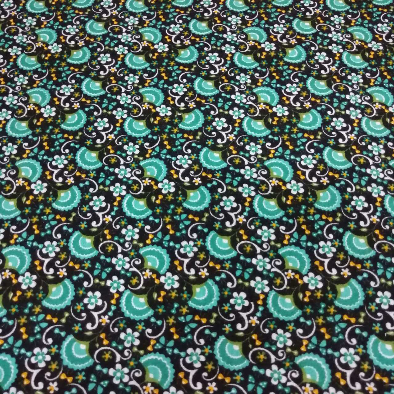 Yelpaze Çiçekleri Divitin Pazen Kumaş yeşil