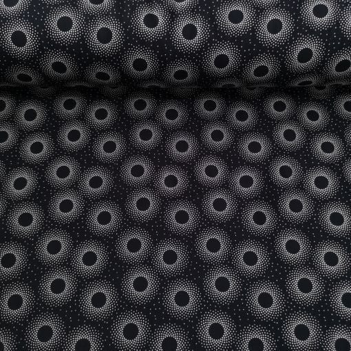 Daireler Viskon Kumaş siyah