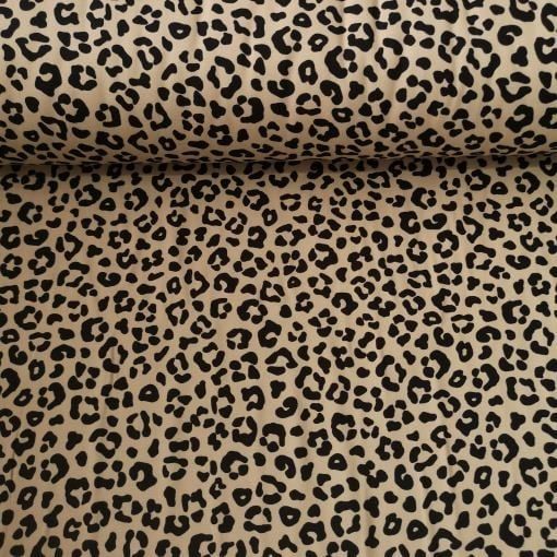 Minik Leopar Viskon Kumaş krem