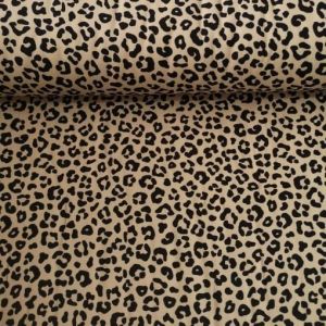 Minik Leopar Viskon Kumaş krem