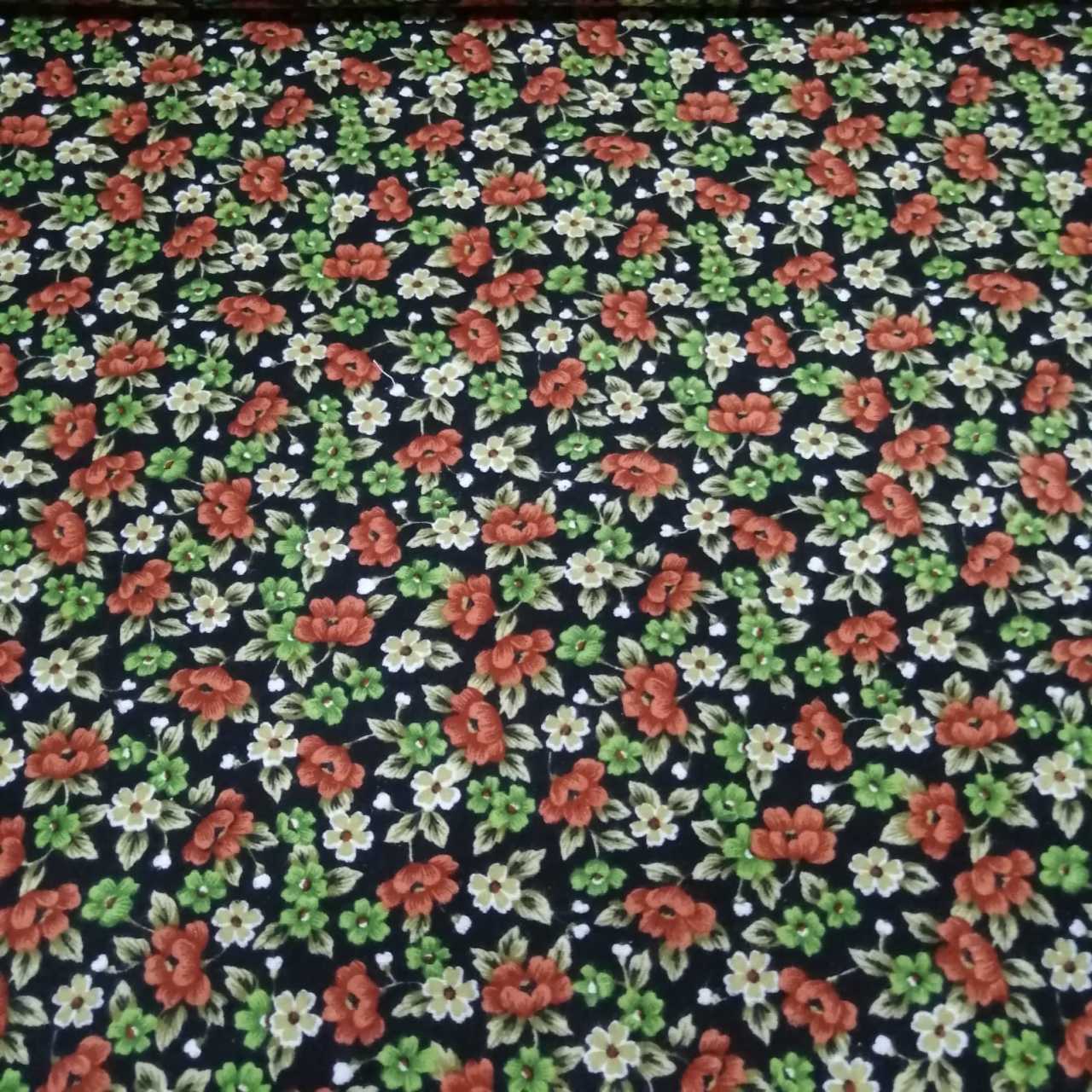 Bahar Çiçekleri Pazen Kumaş kahverengi