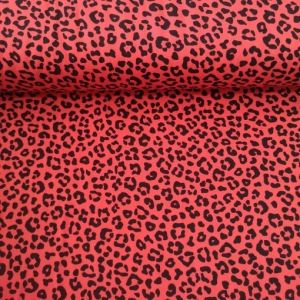 Minik Leopar Viskon Kumaş kırmızı
