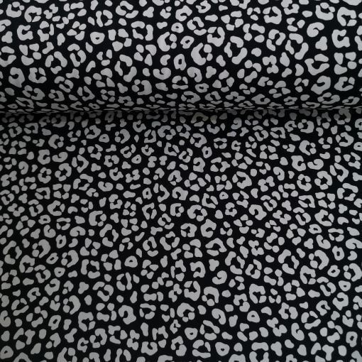 Minik Leopar Viskon Kumaş siyah