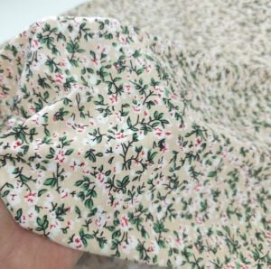 Koyu Krem Yeşil Çiçekli Süprem Penye