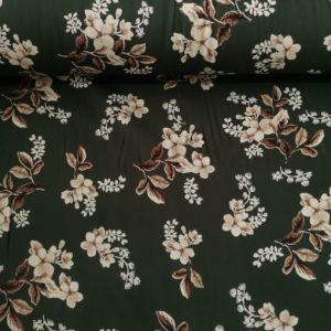 Toplu Çiçekler Viskon Kumaş yeşil