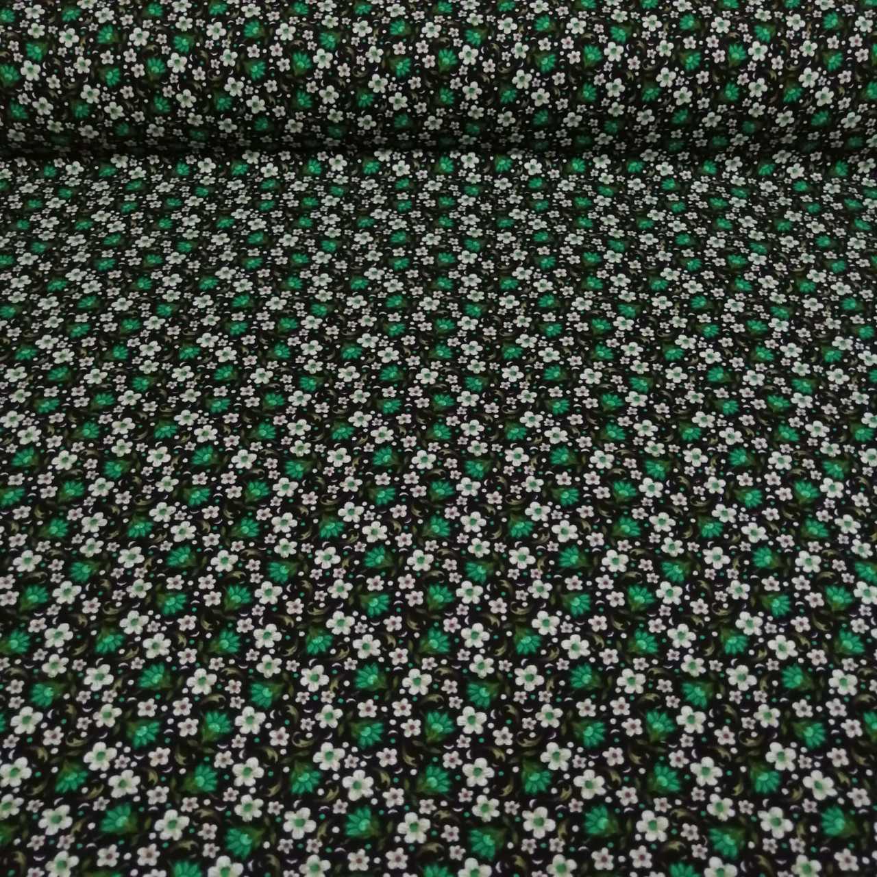 Kibar Çiçekler Divitin Pazen Kumaş yeşil
