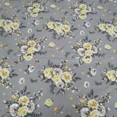 Gri Zemin Üstüne Çiçekler sarı
