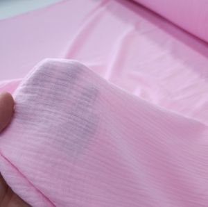 Pembe Çift Katlı Müslin Kumaş