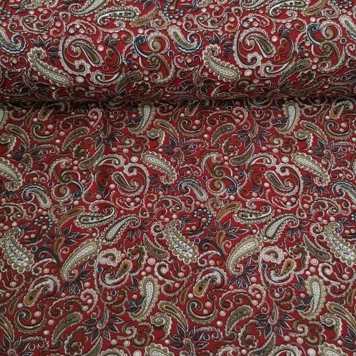 Modern Şal Viskon Kumaş kırmızı