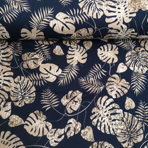 Modern Palmiye Viskon lacivert