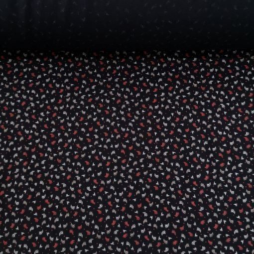 Yapraklar Viskon Kumaş kırmızı