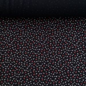 Yapraklar Viskon Kumaş kırmızı