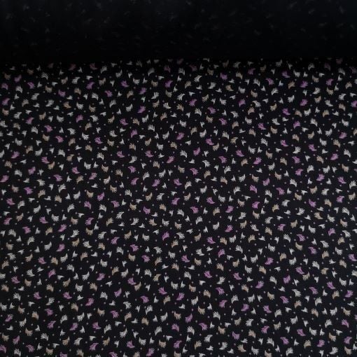 Yapraklar Viskon Kumaş pembe