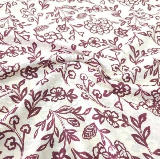 Bordo Sarmaşık Vual Kumaş