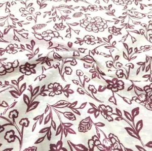 Bordo Sarmaşık Vual Kumaş