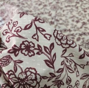 Bordo Sarmaşık Vual Kumaş