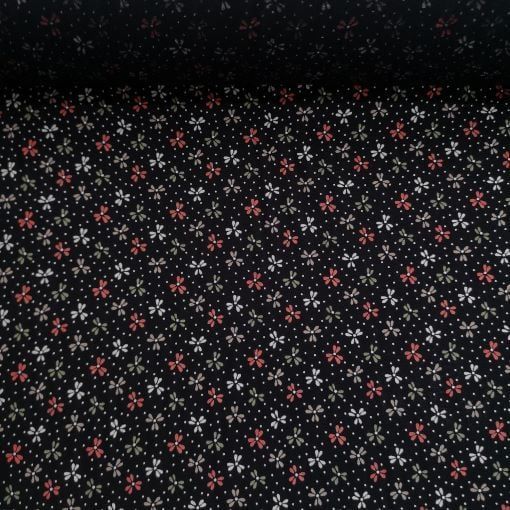 Güzel Çiçekler Viskon Kumaş kırmızı