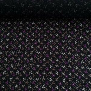 Güzel Çiçekler Viskon Kumaş mor