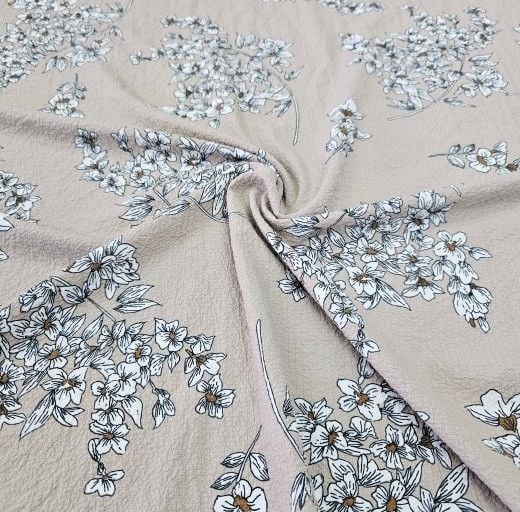 Buket Gofre Kumaş Bej