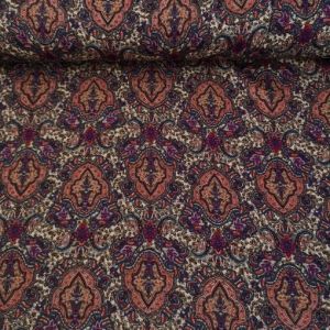 Geleneksel Şal Viskon Kumaş indigo