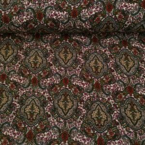 Geleneksel Şal Viskon Kumaş kırmızı