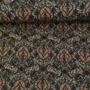 Geleneksel Şal Viskon Kumaş yeşil