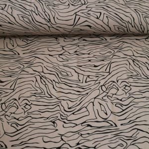 Çizgi Viskon Kumaş bej