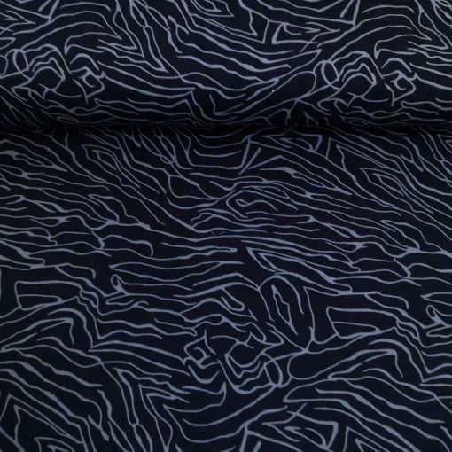 Çizgi Viskon Kumaş siyah