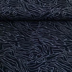 Çizgi Viskon Kumaş siyah