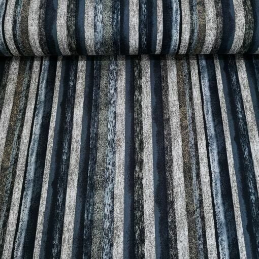 Çizgili Viskon Kumaş Füme