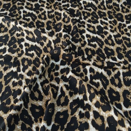 Koyu Leopar Tek En Viskon Kumaş