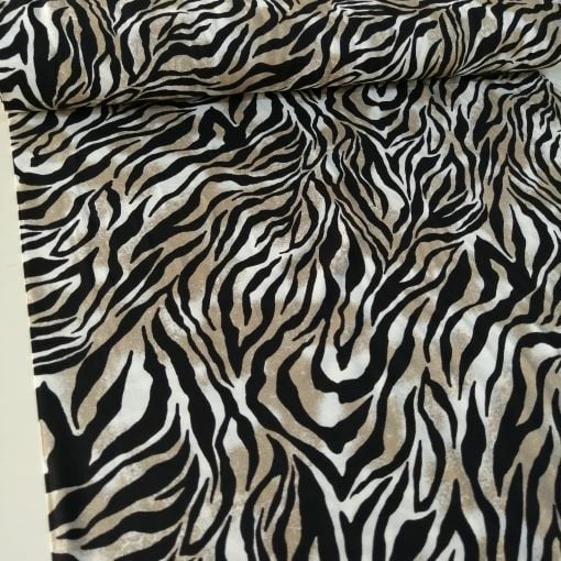 Zebra Desen Viskon Kumaş