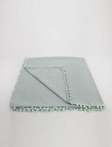 Örgü Pike Bebek Battaniyesi 100% Pamuk 110x100 ölçülerinde Yeşil