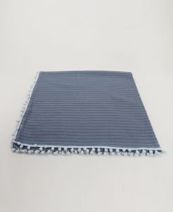 Örgü Pike Bebek Battaniyesi 100% Pamuk 110x100 ölçülerinde İndigo