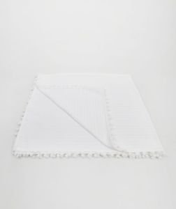 Örgü Pike Bebek Battaniyesi 100% Pamuk 110x100 ölçülerinde  Beyaz