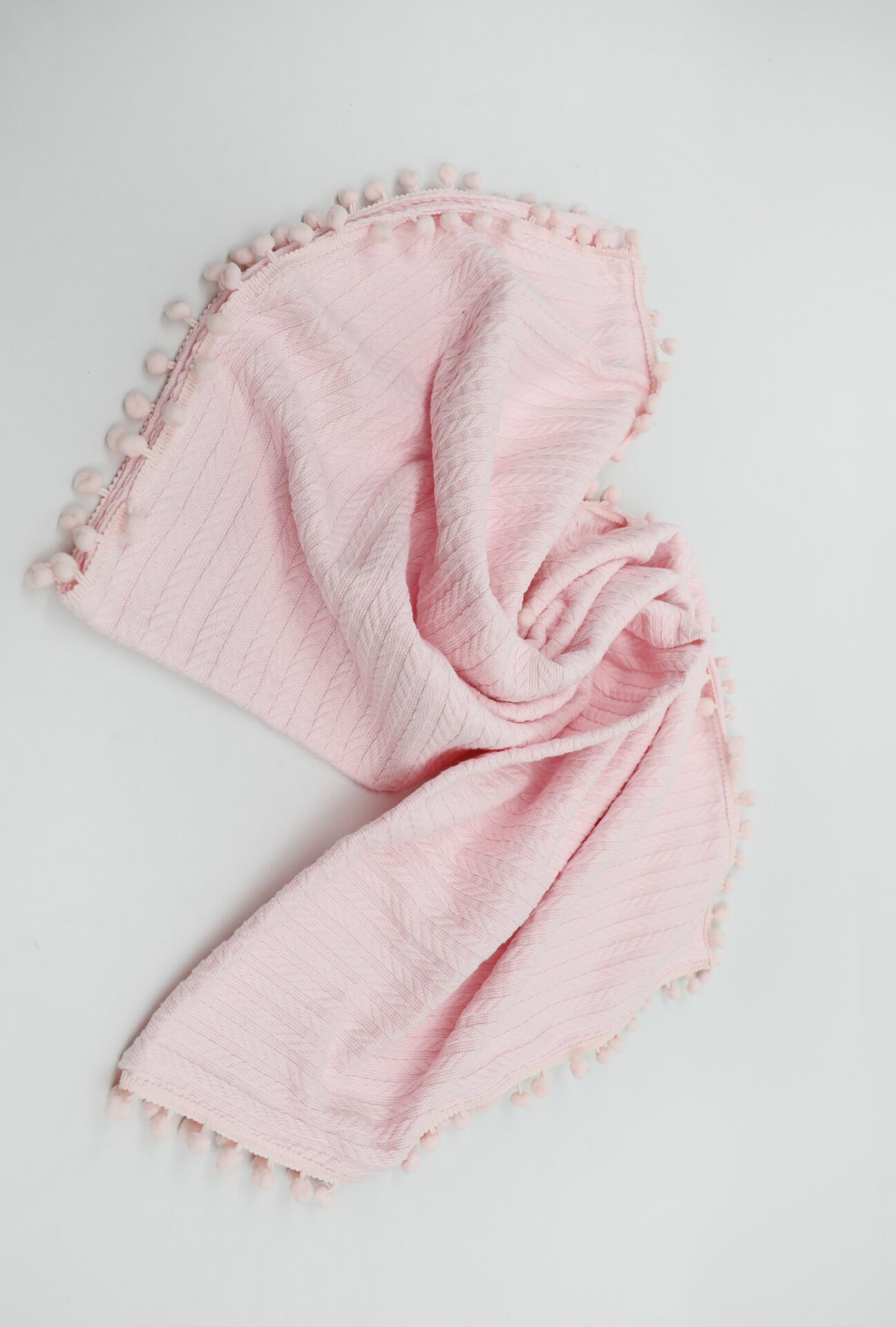 Örgü Pike Bebek Battaniyesi 100% Pamuk 110x100 ölçülerinde Pembe