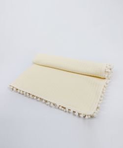 Örgü Pike Bebek Battaniyesi 100% Pamuk 110x100 ölçülerinde Sarı