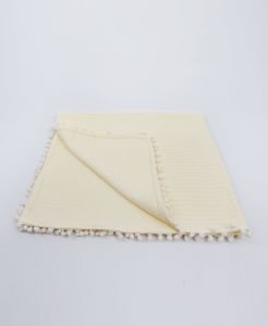 Örgü Pike Bebek Battaniyesi 100% Pamuk 110x100 ölçülerinde Sarı