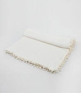Örgü Pike Bebek Battaniyesi 100% Pamuk 110x100 ölçülerinde Krem