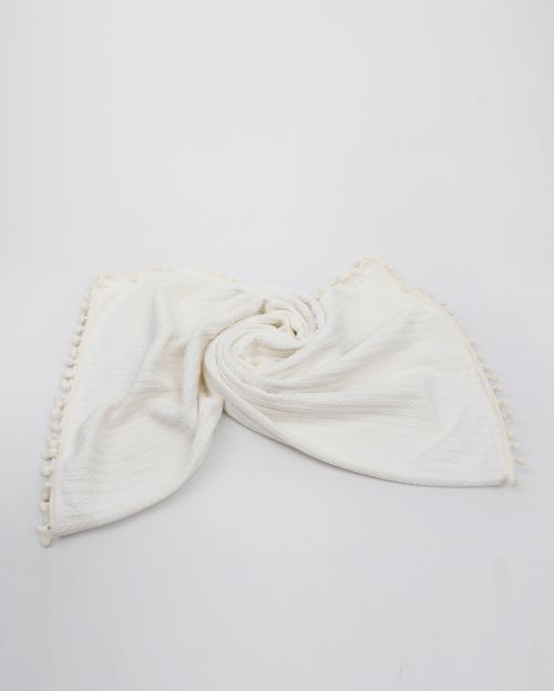 Örgü Pike Bebek Battaniyesi 100% Pamuk 110x100 ölçülerinde Krem