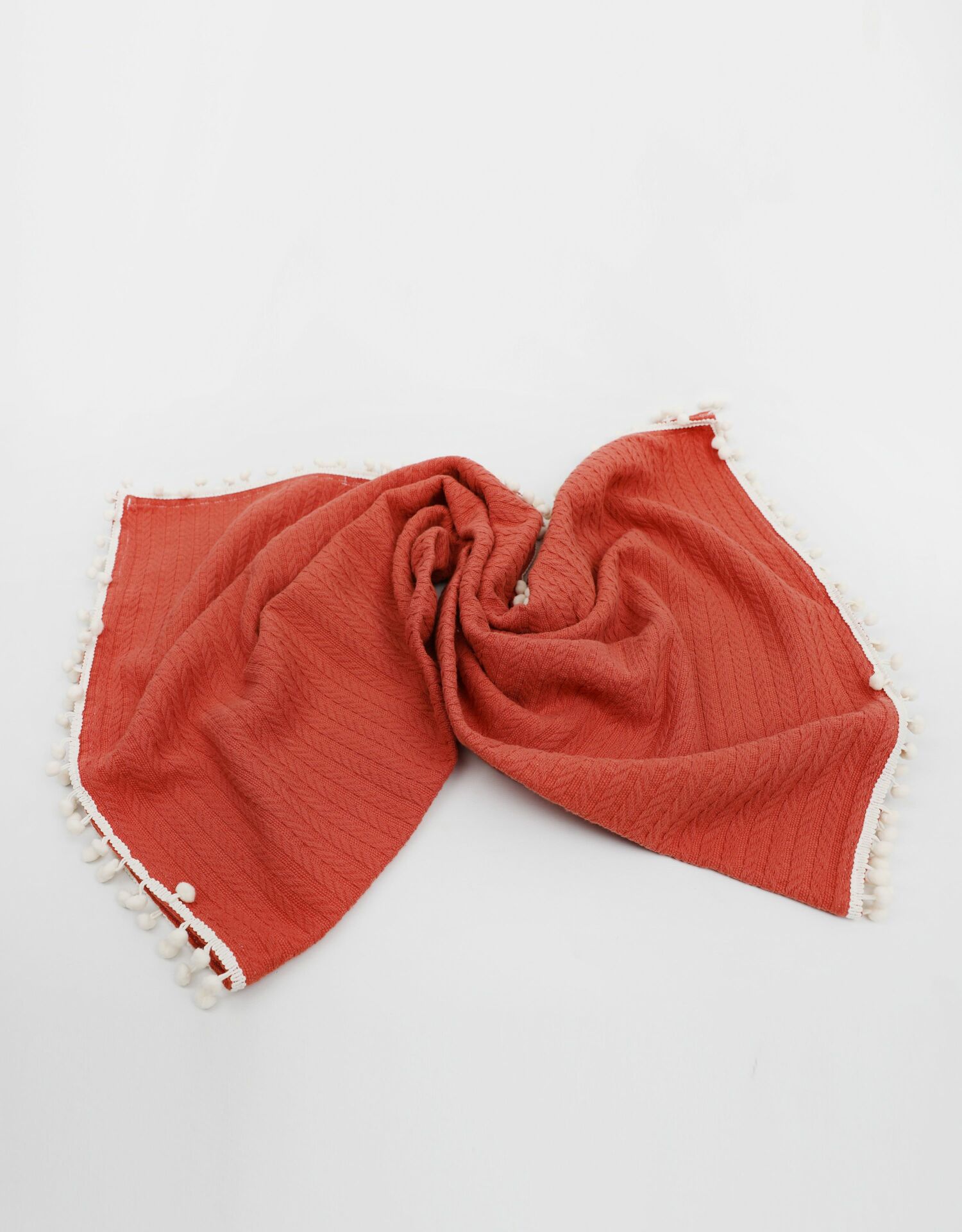 Örgü Pike Bebek Battaniyesi 100% Pamuk 110x100 ölçülerinde Kiremit