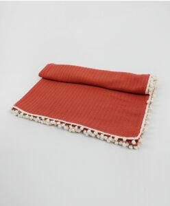 Örgü Pike Bebek Battaniyesi 100% Pamuk 110x100 ölçülerinde Kiremit