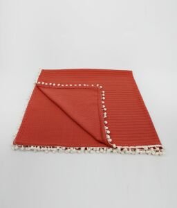 Örgü Pike Bebek Battaniyesi 100% Pamuk 110x100 ölçülerinde Kiremit