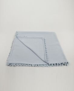 Örgü Pike Bebek Battaniyesi 100% Pamuk 110x100 ölçülerinde Mavi