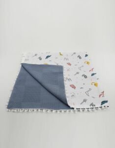 Müslin Pike Battaniye 100% pamuk 110x100 Ölçülerinde Bebek Battaniyesi
