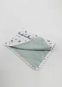 Müslin Pike Battaniye 100% pamuk 110x100 Ölçülerinde Bebek Battaniyesi
