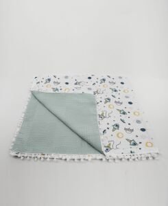 Müslin Pike Battaniye 100% pamuk 110x100 Ölçülerinde Bebek Battaniyesi